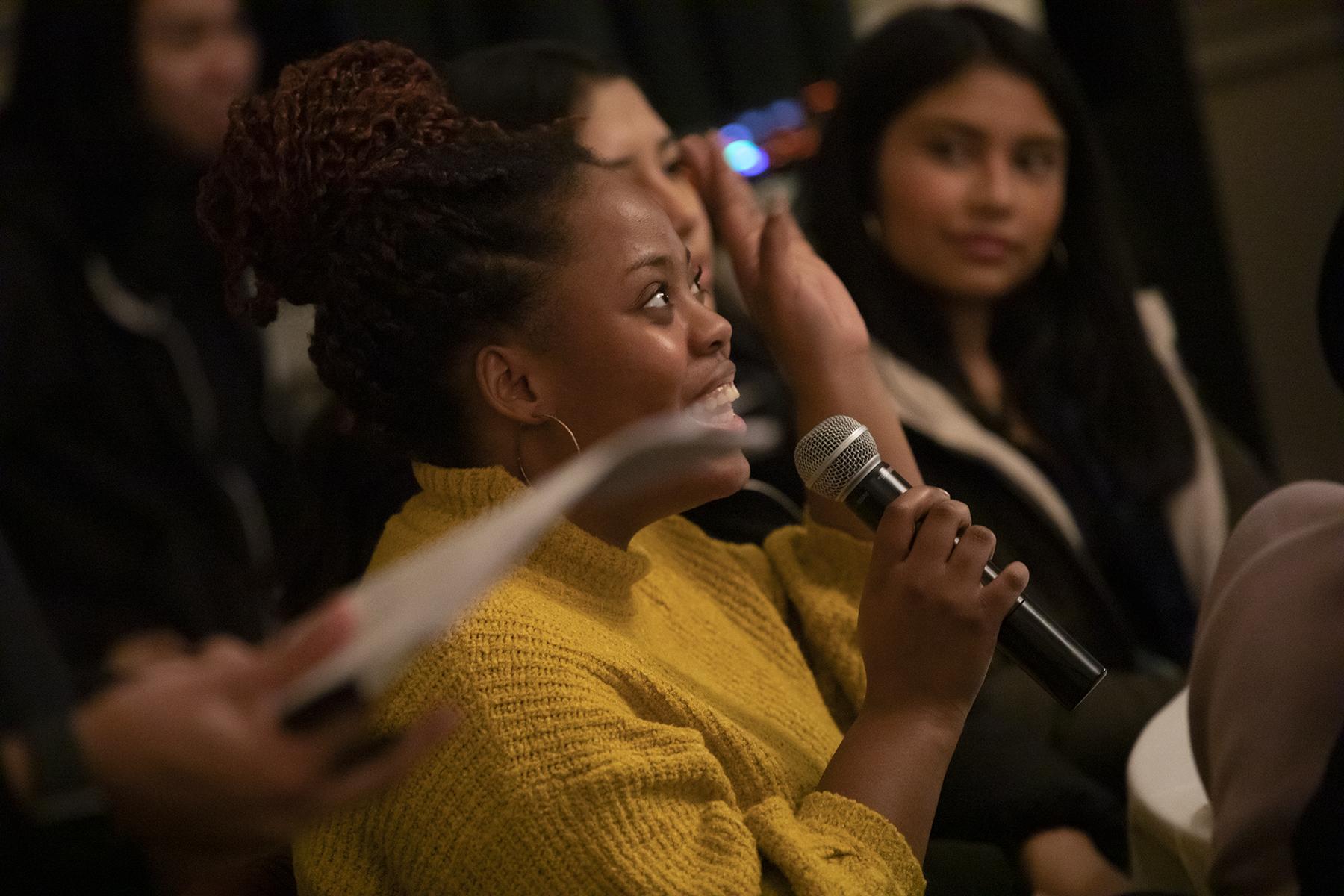 Student at Beyond Barnard panel